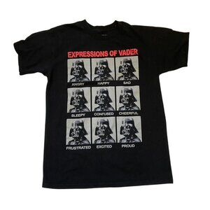 Star Wars Mad Engine Expressions Of Vader Black T-Shirt Size Medium